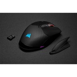 Corsair DARK CORE RGB PRO ratón mano derecha RF Wireless + Bluetooth + USB Type-A Óptico 18000 DPI, Ratones para gaming negro, mano derecha, Óptico, RF Wireless + Bluetooth + USB Type-A, 18000 DPI, Negro