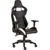 Corsair T1 Race Silla para videojuegos de PC Negro, Blanco, Asientos de juego negro/blanco, Silla para videojuegos de PC, 120 kg, Racing, Nylon, Negro, Metal