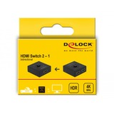 DeLOCK 64072 interruptor de video HDMI, Conmutador HDMI negro, HDMI, Negro, 60 Hz, 3840 x 2160, 3840 x 2160 Pixeles, 530 mm
