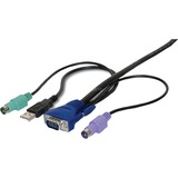 Digitus Cables para video, teclado y ratones (kvm), Adaptador negro, 1,8 m, USB, PS/2, USB, PS/2, VGA, Negro, 1x HDDB15