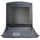 Digitus Consola modular con TFT de 17" (48,3 cm), KVM Cat.5 de 8 puertos y panel táctil, teclado alemán, Switch KVM 3 cm), KVM Cat.5 de 8 puertos y panel táctil, teclado alemán, 43,2 cm (17"), 1280 x 1024 Pixeles, 1000:1, TFT, 16,78 millones de colores, Cat 5