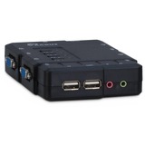 Inter-Tech KVM-CS-41UA interruptor KVM Negro, Switch KVM 1920 x 1440 Pixeles, Negro