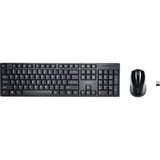 Kensington CiConjunto de ratón y teclado inalámbricos de perfil bajo Pro Fit®, Juego de escritorio negro, Completo (100%), Inalámbrico, RF inalámbrico, QWERTZ, Negro, Ratón incluido