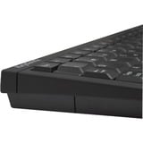 KeySonic ACK-540U+ teclado USB QWERTY Inglés de EE. UU. Negro negro, Mini, Alámbrico, USB, Interruptor de membrana, QWERTY, Negro