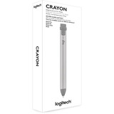 Logitech Crayon lápiz digital 20 g Gris, Bolígrafo para pantallas plateado/Gris, Tableta, Apple, Gris, iPad Pro 12.9" (3rd gen), iPad Pro 11", iPad (7th, 6th gen), iPad Air (3rd gen), iPad mini (5th gen), Acrilonitrilo butadieno estireno (ABS), Aluminio, Silicona, iOS