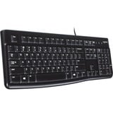 Logitech Keyboard K120 for Business teclado USB QWERTY Inglés Negro negro, Full-size (100%), Alámbrico, USB, QWERTY, Negro