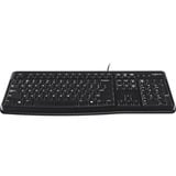 Logitech Keyboard K120 for Business teclado USB QWERTY Inglés Negro negro, Full-size (100%), Alámbrico, USB, QWERTY, Negro