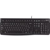 Logitech Keyboard K120 for Business teclado USB QWERTY Inglés Negro negro, Full-size (100%), Alámbrico, USB, QWERTY, Negro