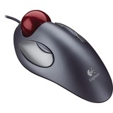 Logitech LGT-MTM Ratones, Trackball plateado, Ambidextro, Trackball, USB Type-A+PS/2, Gris, Rojo, Minorista