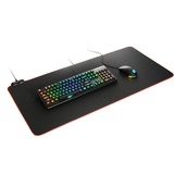 Sharkoon 1337 RGB V2 Alfombrilla de ratón para juegos Negro, Almohadilla de ratón para juegos negro, Negro, Monocromo, USB con suministro de corriente, Base antiderrapante, Alfombrilla de ratón para juegos