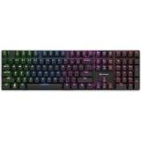 Sharkoon PureWriter RGB teclado USB AZERTY Francés Negro, Teclado para gaming negro, USB, Interruptor mecánico, AZERTY, LED RGB, Negro