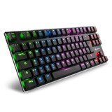 Sharkoon PureWriter TKL RGB teclado USB Alemán Negro, Teclado para gaming negro, Mini, Alámbrico, USB, Interruptor mecánico, LED RGB, Negro