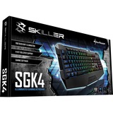 Sharkoon SKILLER SGK4 teclado USB QWERTY Inglés de EE. UU. Negro, Teclado para gaming negro, Alámbrico, USB, Interruptor de membrana, QWERTY, LED RGB, Negro