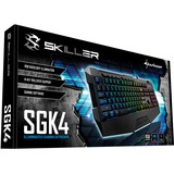 Sharkoon SKILLER SGK4 teclado USB QWERTY Italiano Negro, Teclado para gaming negro, Alámbrico, USB, Interruptor mecánico, QWERTY, LED RGB, Negro