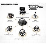 Thrustmaster T300 RS GT Negro Volante + Pedales Analógico/Digital PC, PlayStation 4, PlayStation 5, Playstation 3 negro, Volante + Pedales, PC, PlayStation 4, PlayStation 5, Playstation 3, Cruceta, Teclas de flechas, Analógico/Digital, Alámbrico, Negro