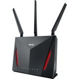 ASUS RT-AC86U router inalámbrico Gigabit Ethernet Doble banda (2,4 GHz / 5 GHz) 4G Negro, Enrutador de malla Wi-Fi 4 (802.11n), Doble banda (2,4 GHz / 5 GHz), Ethernet, 4G, Negro, Router de sobremesa