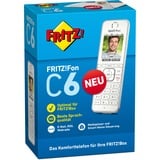 AVM FRITZ!Fon C6, Unidad móvil blanco, FRITZ!Fon C6, Teléfono DECT, Altavoz, 300 entradas, Identificador de llamadas, Blanco