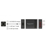 DeLOCK USB-Wandladegerät 63974 Negro Interior, Cargador negro, Interior, Corriente alterna, 20 V, 1,2 m, Negro