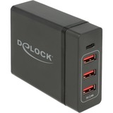 DeLOCK USB-Wandladegerät 63974 Negro Interior, Cargador negro, Interior, Corriente alterna, 20 V, 1,2 m, Negro