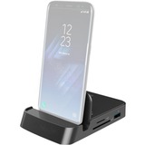 Digitus Estación de acoplamiento para smartphone USB-C™, 7 puertos negro, 7 puertos, USB 2.0, USB 3.2 Gen 1 (3.1 Gen 1) Type-A, MicroSD (TransFlash), SD, SDHC, SDXC, 625 Mbit/s, Negro, Plástico