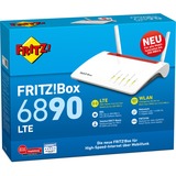 FRITZ! FRITZ!Box 6890 LTE, Router WIRELESS LTE Box 6890 LTE, Wi-Fi 5 (802.11ac), Doble banda (2,4 GHz / 5 GHz), Ethernet, 3G, Negro, Rojo, Blanco, Router de sobremesa