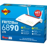 FRITZ! FRITZ!Box 6890 LTE, Router WIRELESS LTE Box 6890 LTE, Wi-Fi 5 (802.11ac), Doble banda (2,4 GHz / 5 GHz), Ethernet, 3G, Negro, Rojo, Blanco, Router de sobremesa