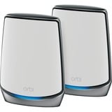 Netgear Orbi RBK852 AX6000 WiFi 6 Mesh System Tribanda (2,4 GHz/5 GHz/5 GHz) Wi-Fi 6 (802.11ax) Gris, Blanco 8 Interno, Enrutador de malla blanco/Plateado, Gris, Blanco, Interno, Actividad, LAN, Enlace, Poder, Sistema, WAN, WLAN, Omni-direccional, 350 m², CE, FCC