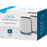 Netgear Orbi RBK852 AX6000 WiFi 6 Mesh System Tribanda (2,4 GHz/5 GHz/5 GHz) Wi-Fi 6 (802.11ax) Gris, Blanco 8 Interno, Enrutador de malla blanco/Plateado, Gris, Blanco, Interno, Actividad, LAN, Enlace, Poder, Sistema, WAN, WLAN, Omni-direccional, 350 m², CE, FCC