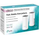 TP-Link Deco E4 (2-pack) Doble banda (2,4 GHz / 5 GHz) Wi-Fi 5 (802.11ac) Blanco, Gris Interno, Enrutador de malla blanco, Blanco, Gris, Interno, LAN, WLAN, 0 - 40 °C, -40 - 70 °C, 10 - 90%