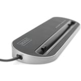 Digitus Estación de acoplamiento USB-C™, 12 puertos negro, 12 puertos, Alámbrico, USB 3.2 Gen 1 (3.1 Gen 1) Type-C, 100 W, 3,5 mm, 10,100,1000 Mbit/s, Aluminio, Negro