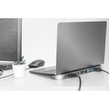 Digitus Estación de acoplamiento USB-C™, 12 puertos negro, 12 puertos, Alámbrico, USB 3.2 Gen 1 (3.1 Gen 1) Type-C, 100 W, 3,5 mm, 10,100,1000 Mbit/s, Aluminio, Negro