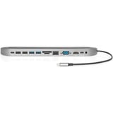 Digitus Estación de acoplamiento USB-C™, 12 puertos negro, 12 puertos, Alámbrico, USB 3.2 Gen 1 (3.1 Gen 1) Type-C, 100 W, 3,5 mm, 10,100,1000 Mbit/s, Aluminio, Negro