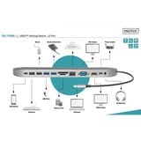 Digitus Estación de acoplamiento USB-C™, 12 puertos negro, 12 puertos, Alámbrico, USB 3.2 Gen 1 (3.1 Gen 1) Type-C, 100 W, 3,5 mm, 10,100,1000 Mbit/s, Aluminio, Negro