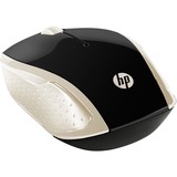 HP Ratón inalámbrico 200 (Dorado) negro/Dorado, Ambidextro, Óptico, RF inalámbrico, 1000 DPI, Negro, Oro