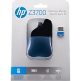 HP Ratón inalámbrico azul Z3700 negro/Azul, Ambidextro, Óptico, RF inalámbrico, 1200 DPI, Negro, Azul