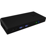 ICY BOX IB-DK2251AC Alámbrico USB 3.2 Gen 2 (3.1 Gen 2) Type-A Negro, Estación de acoplamiento negro, Alámbrico, USB 3.2 Gen 2 (3.1 Gen 2) Type-A, 3,5 mm, 10,100,1000 Mbit/s, Negro, 5 Gbit/s