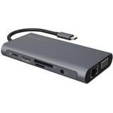 ICY BOX IB-DK4040-CPD Alámbrico USB 3.2 Gen 1 (3.1 Gen 1) Type-C Antracita, Negro, Estación de acoplamiento gris, Alámbrico, USB 3.2 Gen 1 (3.1 Gen 1) Type-C, 100 W, 3,5 mm, 10,100,1000 Mbit/s, Antracita, Negro