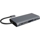 ICY BOX IB-DK4040-CPD Alámbrico USB 3.2 Gen 1 (3.1 Gen 1) Type-C Antracita, Negro, Estación de acoplamiento gris, Alámbrico, USB 3.2 Gen 1 (3.1 Gen 1) Type-C, 100 W, 3,5 mm, 10,100,1000 Mbit/s, Antracita, Negro