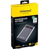 Intenso PD10000 Polímero de litio 10000 mAh Antracita, Banco de potencia antracita, 10000 mAh, Polímero de litio, Quick Charge 3.0, Antracita