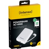 Intenso XC10000 Polímero de litio 10000 mAh Blanco, Banco de potencia blanco, 10000 mAh, Polímero de litio, Blanco