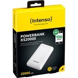 Intenso XS20000 Powerbank Zusatzakku LiPo 20000 mAh 7313552 Polímero de litio Blanco, Banco de potencia blanco, 20000 mAh, Polímero de litio, 3,7 V, Blanco