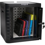 Kensington Armario de carga y sincronización universal para tabletas. Negro., Seguridad negro, Armario de gestión y carga para dispositivos portátiles, Negro, Piso, Mesa, 9 estanterías, Tableta, USB