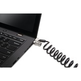 Kensington Candado con llave MicroSaver® 2.0 para ordenadores portátiles, Cerradura insertable negro, 1,8 m, Llave, Acero, Negro, Plata