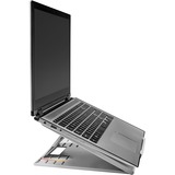 Kensington Elevador de portátil con ventilación ergonómico ajustable para portátiles SmartFit Easy Riser Go, Soporte gris, Soporte para ordenador portátil, Gris, 43,2 cm (17"), 560 g