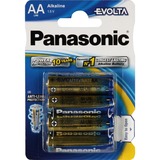 Panasonic LR6 4-BL Panasonic EVOLTA Batería de un solo uso AA Alcalino plateado, Batería de un solo uso, AA, Alcalino, 1,5 V, 4 pieza(s), Beige, Azul