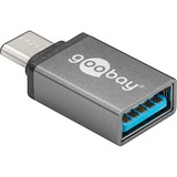 goobay 56621 cambiador de género para cable USB-C USB 3.0 female (Type A) Gris, Adaptador gris, USB-C, USB 3.0 female (Type A), Gris