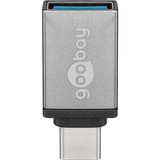 goobay 56621 cambiador de género para cable USB-C USB 3.0 female (Type A) Gris, Adaptador gris, USB-C, USB 3.0 female (Type A), Gris