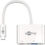 goobay 62107 Adaptador gráfico USB Blanco blanco, CE, WEEE, Blanco, 20 V, 0 - 45 °C, -10 - 70 °C, 60 mm