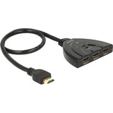 DeLOCK 18600 interruptor de video HDMI, Conmutador HDMI negro, HDMI, Negro, De plástico, 18 Gbit/s, 600 MHz, 3840 x 2160 Pixeles