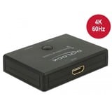 DeLOCK 18749 interruptor de video HDMI, Conmutador HDMI negro, HDMI, Negro, De plástico, 3840 x 2160 Pixeles, China, 62 mm